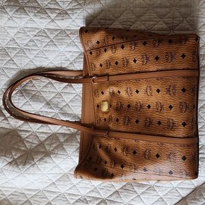 Authentic MCM Medium Camel Tote
